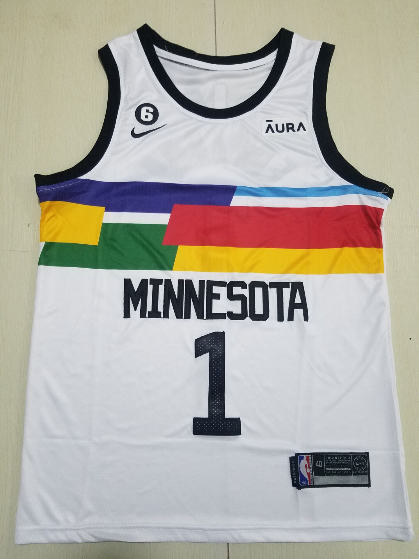 Men Minnesota Timberwolves 1 Anthony Edwards Nike White City Edition 2022 NBA Jersey